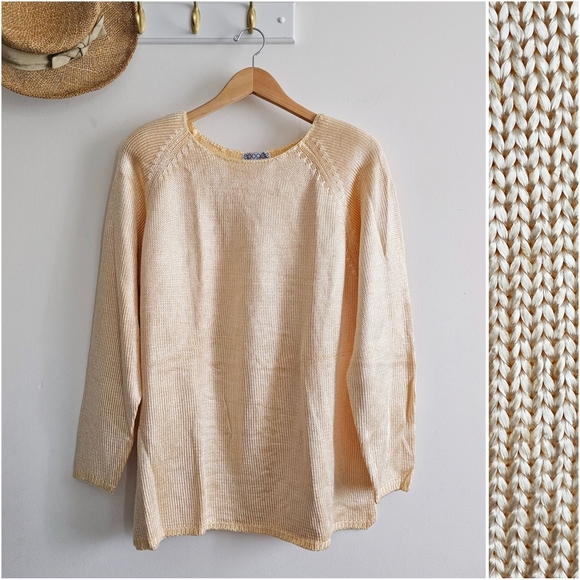 Luxurious Vintage Epogee Heavy Knit Gold Lame Sweater NWT Size L